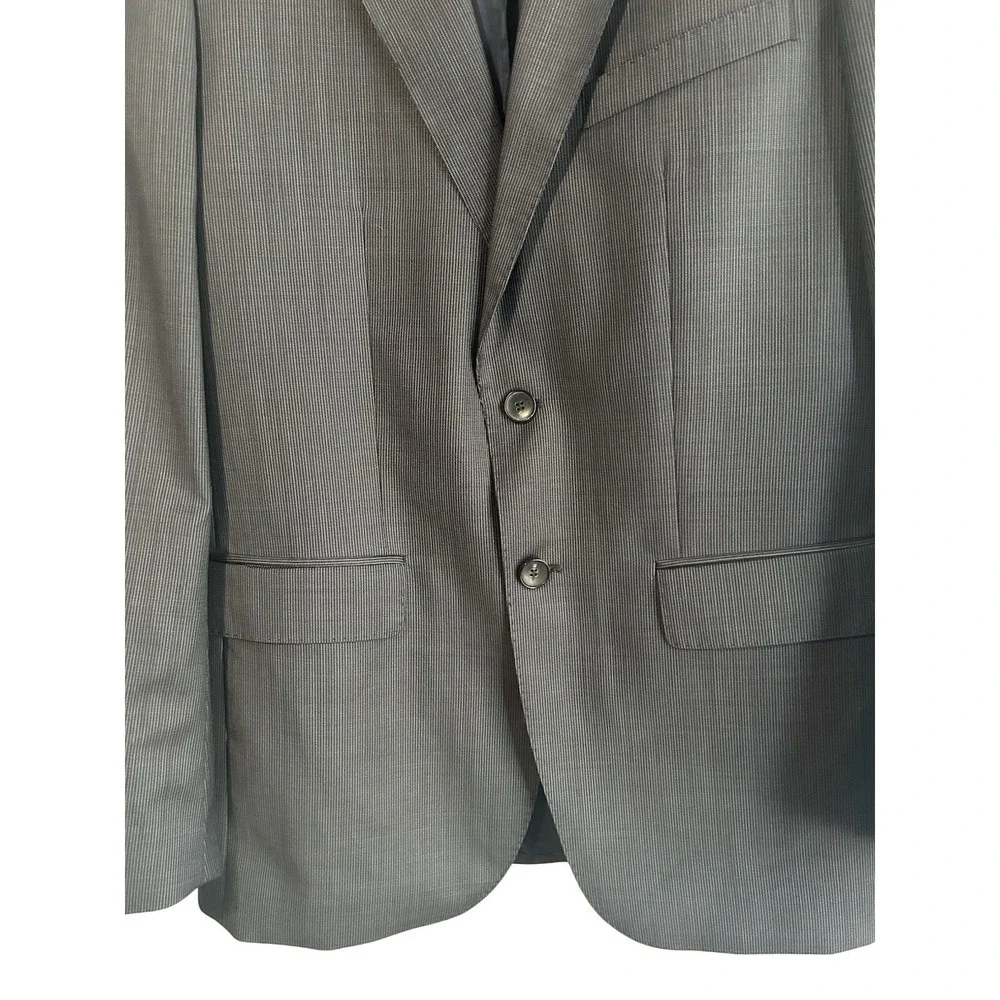 Zara Men‎ 38 One Button Charcoal Gray Pinstripe Blazer Business Casual Academia